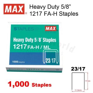 Max Heavy Duty Stapler 5 8" Staples 1217FA H 23 17