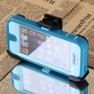 4in1 Blue Hard Waterproof Belt Clip Holster Case for Apple iPhone 5 5g Film