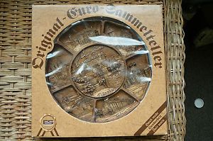 Hand Made German Wood Plaque 3D Wall Hanging Plate Different Sites of Germany