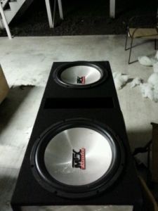 Two 15 inch MTX Thunder 5500 Subwoofers with Ported Obcon Subwoofer Box