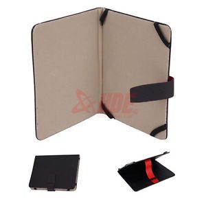 8" Universal Black Leather Folio Tablet Case Cover for iPad Mini Android