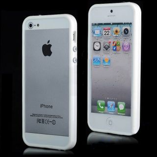 Bumper Case per Apple iPhone 5 Bianco Cover Silicone Custodia Bianca White