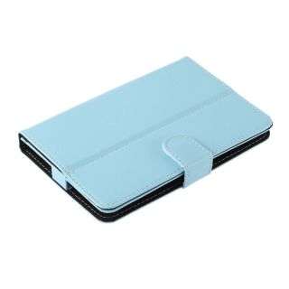 Blue Universal Faux Leather Stand Wallet Case Folio Cover for 7'' Tablet