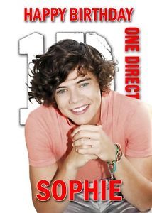 Personalised One Direction Harry Styles Birthday Card