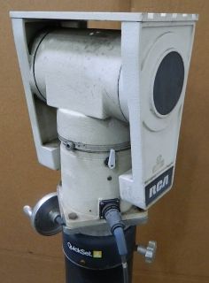 M100431 Lot 2 Quickset Inc Mobile Adjustable Tripods w RCA Pan Tilt Camera Mount
