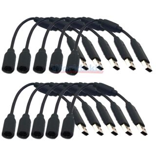 10x Material Wired Controller USB Breakaway Cable Cord for Xbox 360