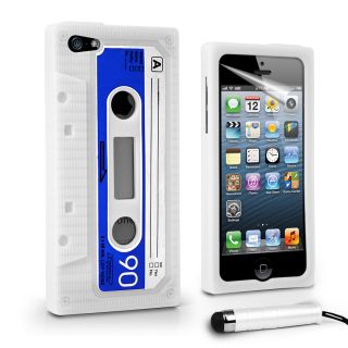 White Retro Cassette Tape Silicone Case for Apple IPHONE5 iPhone 5 5g Film S