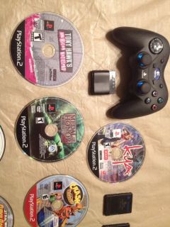 PlayStation 2 Logitech Wireless Controller Plus 9 Games and 6 Memory Cards