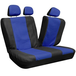 Faux PU Leather Car Seat Covers 11 Piece Set Superior Blue Black Bucket Bench