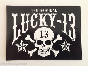 Lucky 13 Skull Stars Vinyl Sticker Decal Hot Rods Rockabilly Punk Tattoos New