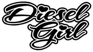 Diesel Girl Vinyl Decal Sticker Truck Smoke Stacks Powerstroke Duramax Heart