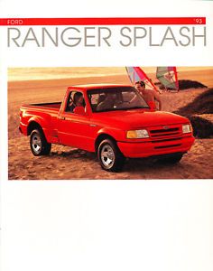 1993 Ford Ranger Splash Truck Original Sales Brochure Catalog