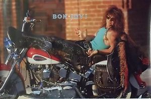 Jon Bon Jovi 23x35 Harley Davidson Fat Boy Poster 1989