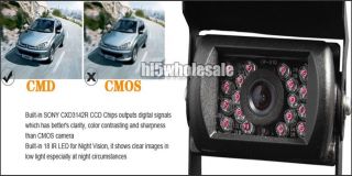 12V Sony CCD Waterproof 18 LED Rear Camera Backup Camera for Truck Bus Car