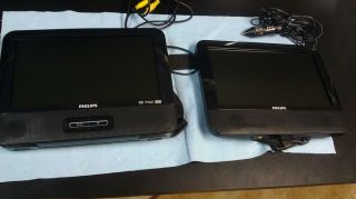 Philips 9" Widescreen Portable Car DVD Player with Dual Screens PD9012 37 Used