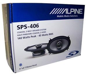 Alpine SPS 406 4"x6" 2 Way Coaxial Car Speakers 4x6 Car Audio Speakers s Type