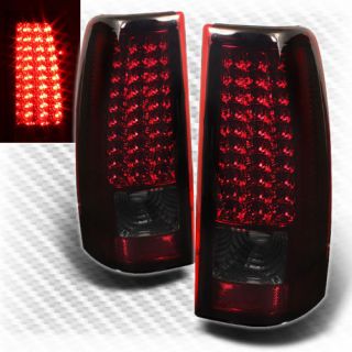 03 06 Chevy Silverado 05 06 GMC Sierra LED Red Smoke Tail Lights Lamp Pair Set