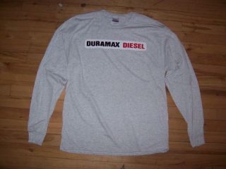 Duramax Gray T Shirt Long Sleeve Diesel GMC Hummer Chevrolet L