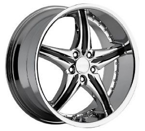 20'' inch Cattivo CD730 Chrome Black Wheel Rims 5x114 3