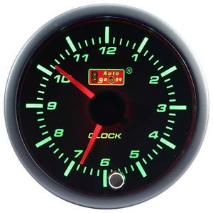 52mm Car Auto Gauge Smoke Meter Green White LED Light Clock Time