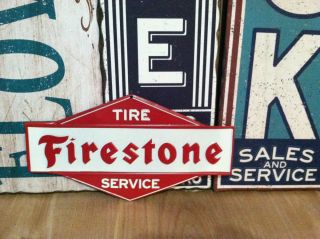 Official Firestone Tire Service Metal Sign Firestone Shop Garage Man Cave
