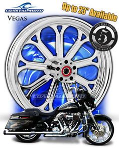 Coastal Moto Vegas Chrome Motorcycle Wheels 19" 18" V Rod Package with Tires PM