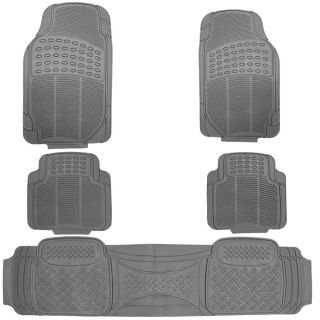 5pc Set All Weather Heavy Duty Rubber Gray Car Floor Mats Liner Air Freshener
