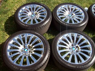 19" BMW Factory 7 Series Wheels 740 750 760 F01 F02 RFT Tires Sport Chrome
