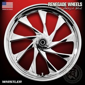 Renegade Whistler Chrome 21" Wheels Package Set Tires Harley FLH Flt 09 13