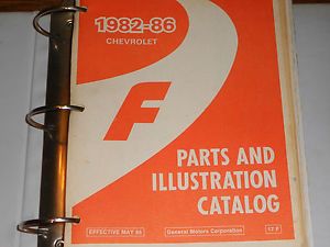 1982 1986 Chevrolet Camaro Parts Catalog Originaltext Illustrations Book