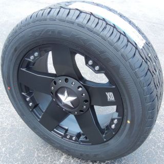 20" Black XD Rockstar Wheels Rims Falken STZ 05 Tires Tahoe GMC Yukon Escalade