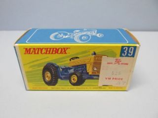 Matchbox regular Wheel 39c Ford Tractor Light Blue Yellow RARE G Box
