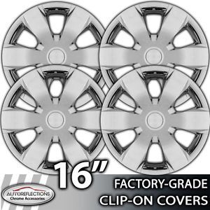 16" Chrome Clip on Hubcaps Wheel Covers to Fit 2006 2007 Hyundai Sonata