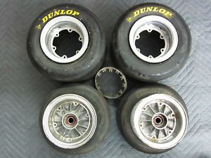 Rupp Dart Vintage Go Kart Rims and Dunlop Bridgestone Slicks Tires