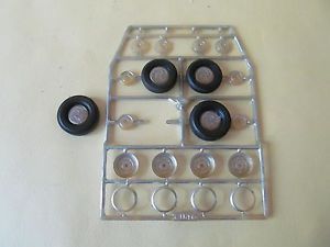 Vintage Revell Custom Car Parts Roadster Tires and Wheels Whitewalls