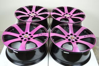 17 Pink Wheels Rims Civic Integra Legend Escort Prelude Rio Cooper galant Lancer