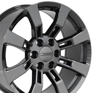 20" Black Chrome Escalade Wheels Rims Fit Cadillac GMC Yukon Tahoe Suburban