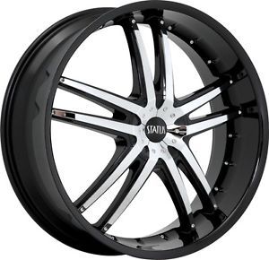 18" inch 4x100 4x4 5 Black w Chrome Insert Wheels Rims 4 LUH Honda Nissan Acura