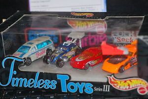 2000 Hot Wheels Timeless Toys 3 Set Barbie Caravan Fiat 500C Funny Car at A Tude