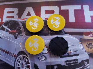 Coprimozzo Fregi Fiat 500 Abarth Grande Punto EVO Wheels Center Caps Logo Badge