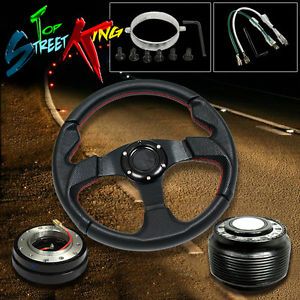 320mm Blk Type R Racing Steering Wheel Hub Slim Quick Release Mazda RX7 Miata