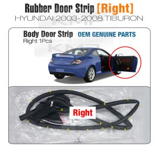 Genuine Parts Rubber Door Strip Right for Hyundai 2003 2008 Tiburon