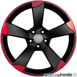 18" Matte Black Red RS3 Wheels Fits VW CC Passat W8 B5 B5 5 Phaeton W12 Rims
