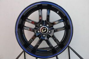17x7 5 G Line G817 Wheel 5x108 38 Black Blue Rim Fits Volvo V50 V40 S40 V70