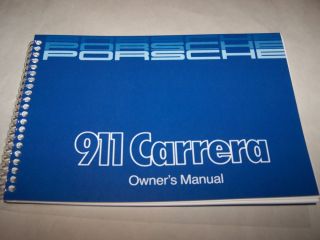 1985 Porsche 911 Carrera Owners Manual Reprint Parts Service 1986 911