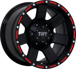 16" inch 6x5 5 Black Red Wheels Rims 6 Lug Chevy Silverado 1500 GMC Yukon Tahoe