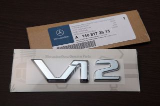Genuine Mercedes Benz V12 Emblem R129 SL600 W140 S600