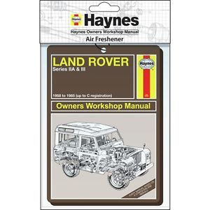 New Haynes Manual Land Rover Car Air Freshener Retro Novelty Gift Freelander Him