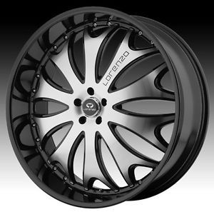 22 inch Lorenzo WL029 Black Wheels Rims 5x120 BMW x3 x5 x6 La Crosse cts Camaro