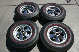 Hurst Original Wheels Rims with Firestone Red Lines 14x6 5 4 5 RARE Mopar Ford